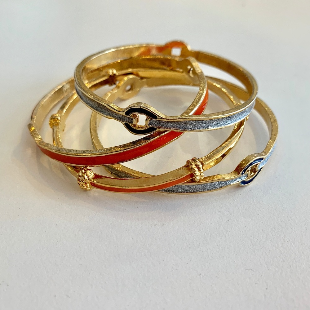 18K Gold Plated Enameled Bangles